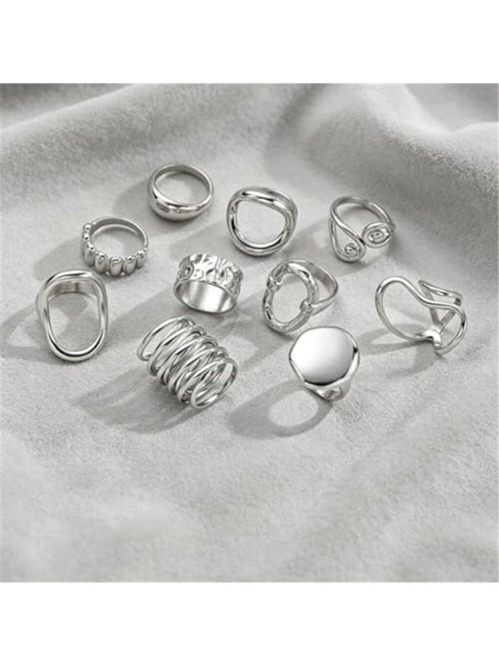 Silver Stacking Ring Set - Picture 4 of 4